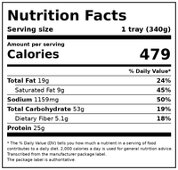 Great Value Meat Lover's Lasagna, 12 oz — Nutrition Facts
