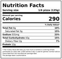 Great Value Rising Crust Hawaiian Pizza, Tomato Sauce, 27.97 oz (Frozen) — Nutrition Facts