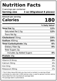bettergoods Pina Colada Breaded Shrimp, 9 oz (Frozen) — Nutrition Facts
