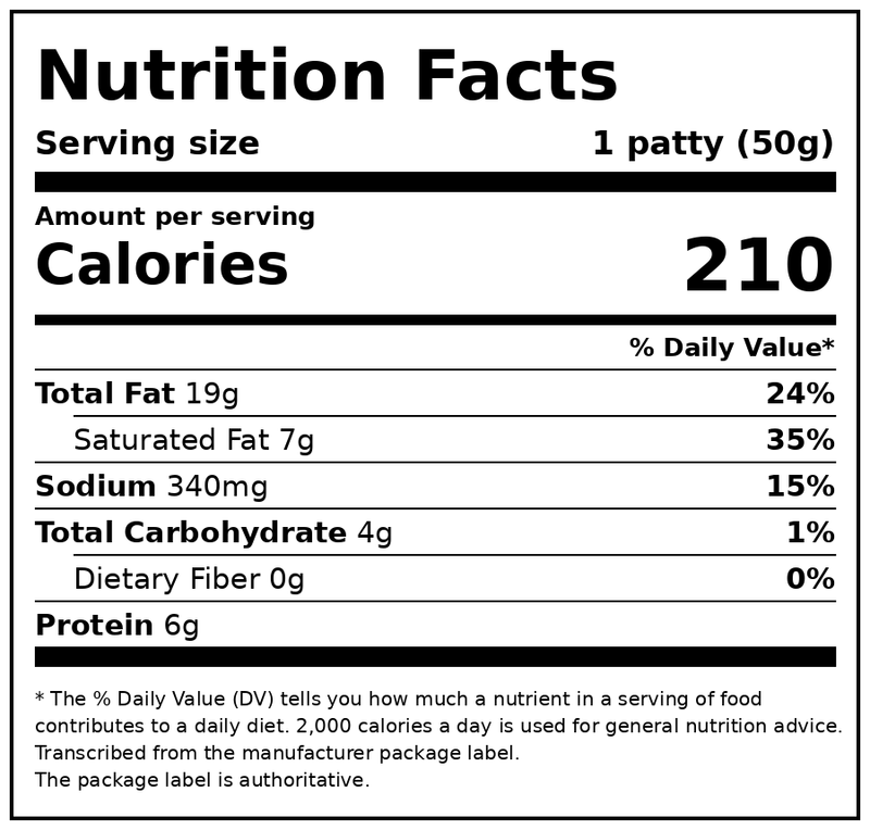 Great Value Fully Cooked Maple Flavored Frozen Pork Sausage Patties, 24.92 oz bag — Nutrition Facts