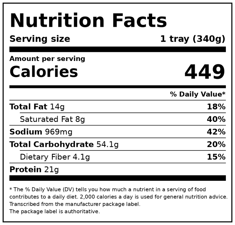 Great Value Vegetable Lasagna Pasta, 12 oz — Nutrition Facts