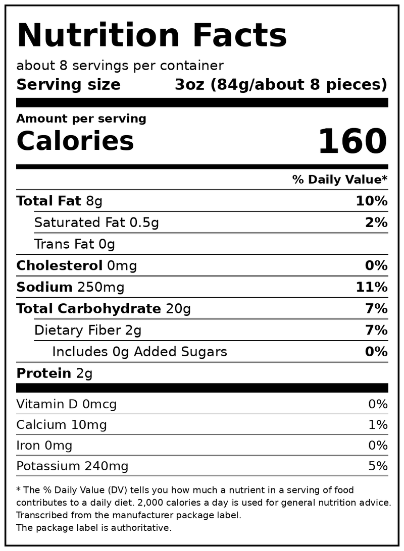 Paw Patrol® Shaped Tots 24 oz Bag — Nutrition Facts