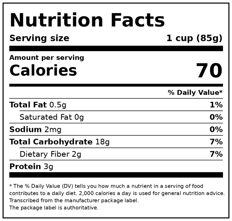 Great Value Whole Kernel Corn, 12 oz Steamable Bag (Frozen) — Nutrition Facts