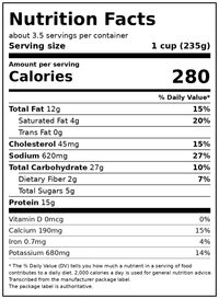 Marie Callender's Cheesy Chicken and Rice, Meal to Share, Frozen Meal, 27 oz. — Nutrition Facts