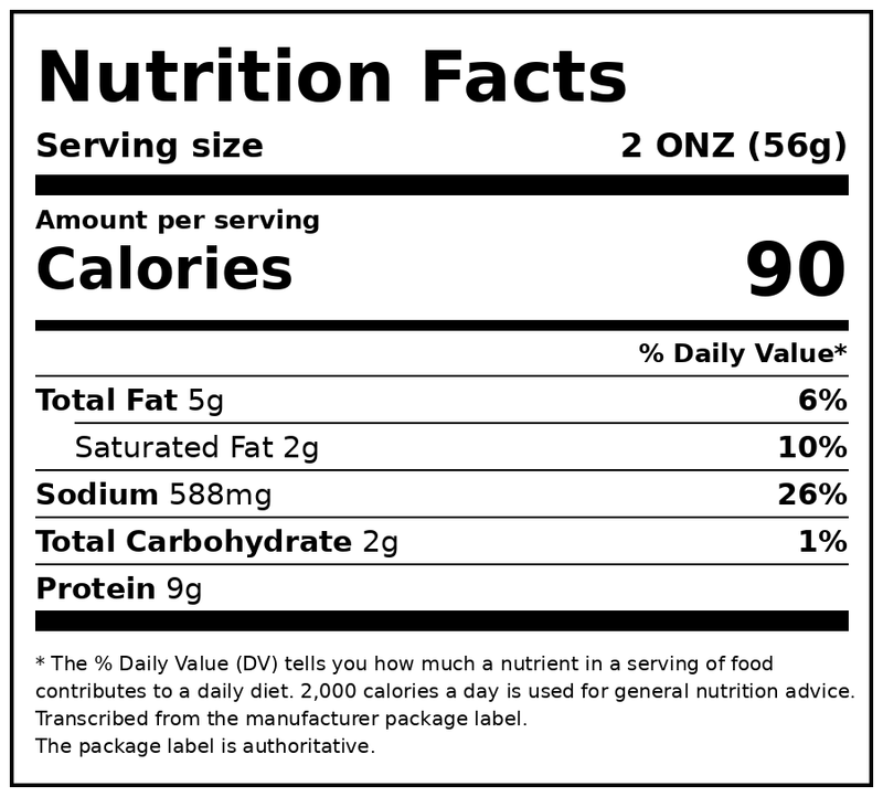 Buddig Original Honey Ham Lunchmeat, Resealable Plastic Pouch 16 oz, 9G of Protein per Serving, Refrigerated — Nutrition Facts