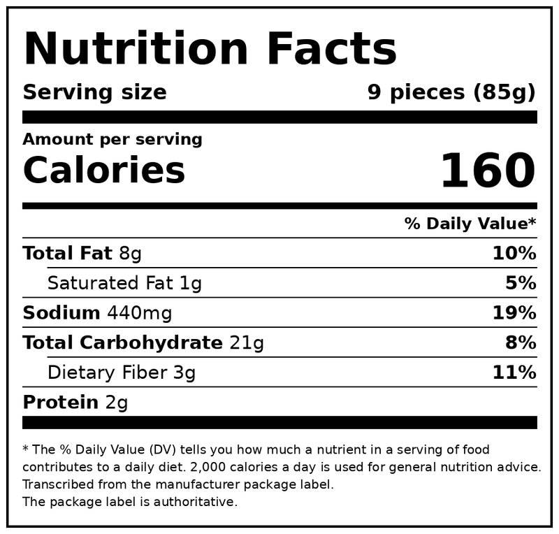 Great Value Tater Tots, 80 oz — Nutrition Facts