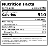 Great Value Microwavable Supreme Pizza, 7.2 oz (Frozen) — Nutrition Facts