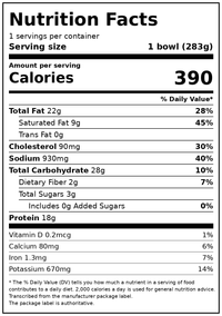 By Chef Ramsay Lemon Caper Chicken, 10 oz Bowl (Frozen) — Nutrition Facts
