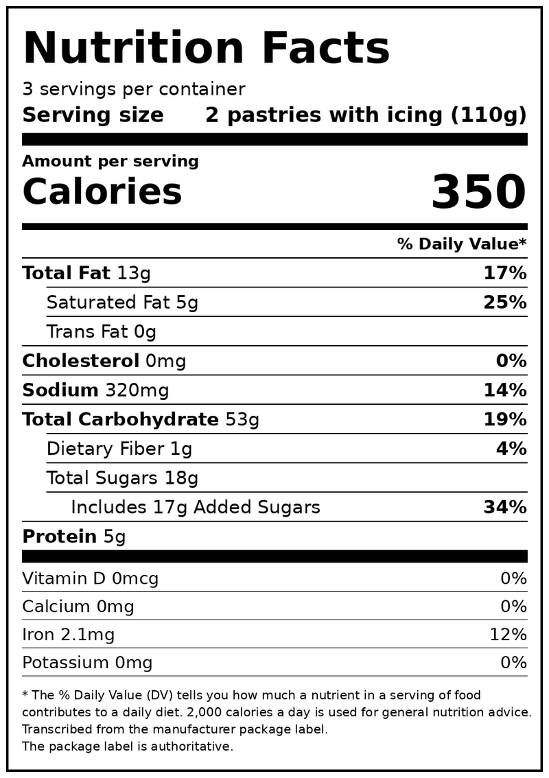 Pillsbury Frozen Toaster Strudel Pastries, Cream Cheese and Strawberry, 6 Count, 11.7 oz — Nutrition Facts
