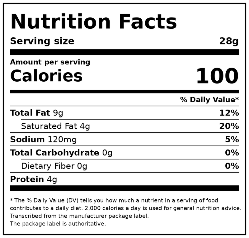 President Camembert Soft-Ripened Cheese, 8 oz (Refrigerated) — Nutrition Facts