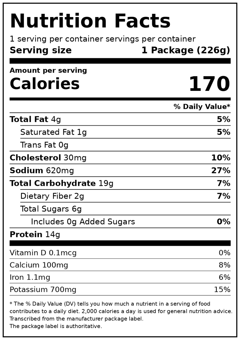 Lean Cuisine Crustless Chicken Pot Pie, Frozen Lunch or Dinner, Frozen Meals 8 oz — Nutrition Facts