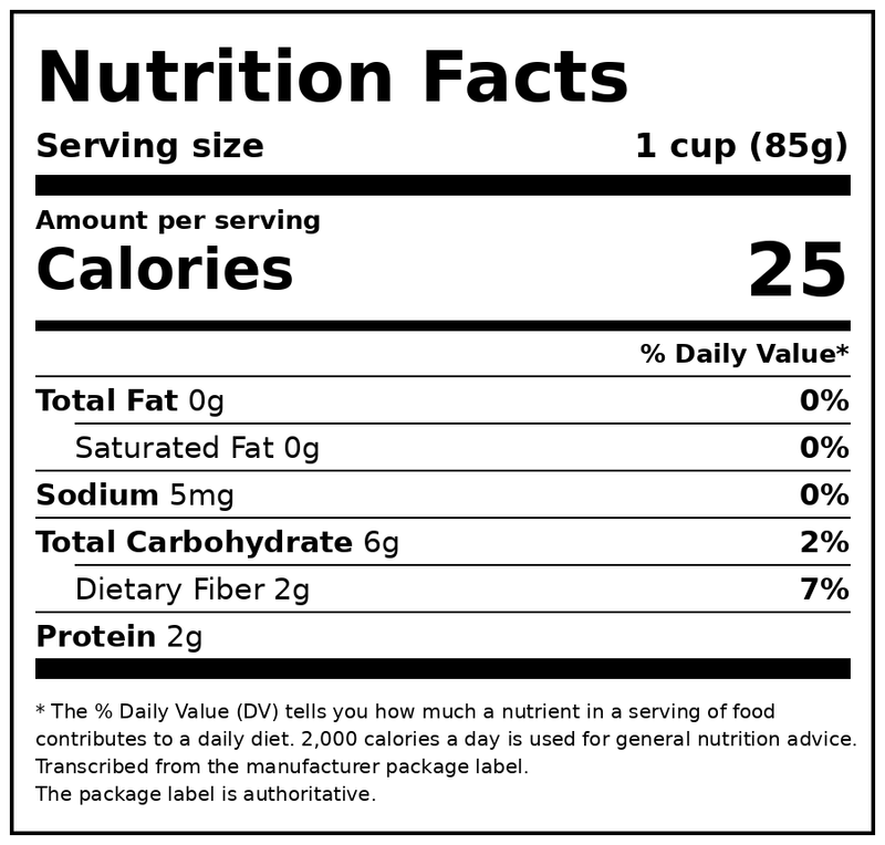 Great Value Steamable Fine Green Beans, 12 oz (Frozen) — Nutrition Facts