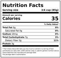 Great Value Brussels Sprouts, 12 oz Bag (Frozen) — Nutrition Facts