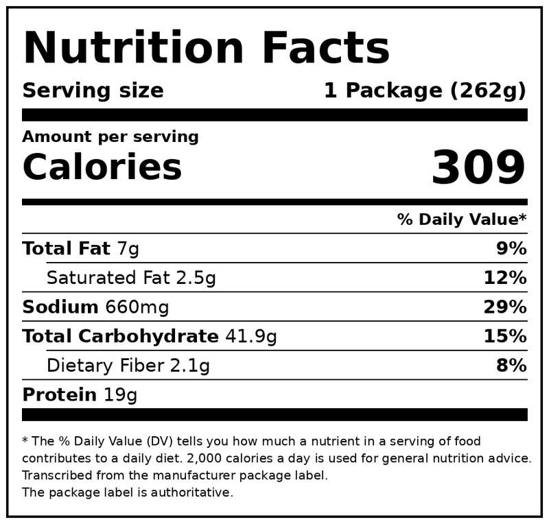 Lean Cuisine Chicken Fettuccine Pasta Frozen Meal, 9.25 oz — Nutrition Facts