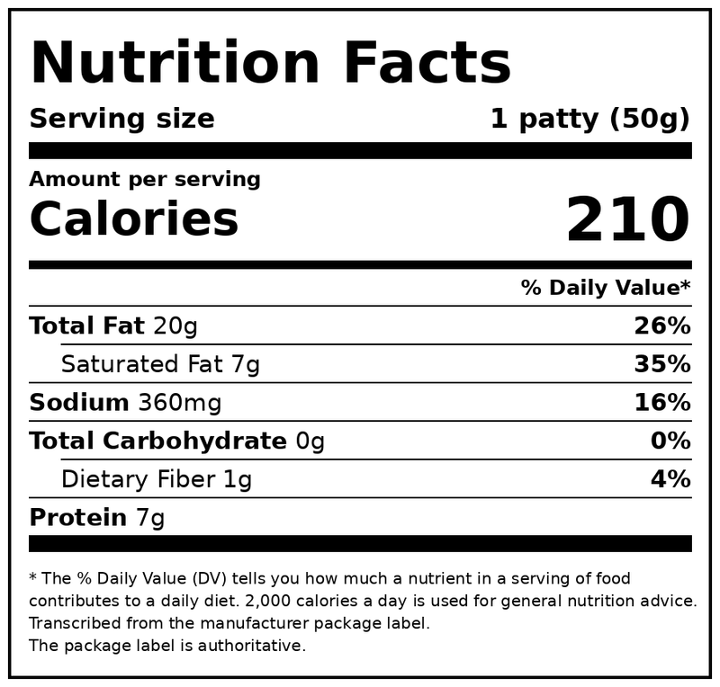 Great Value Fully Cooked Spicy Frozen Pork Sausage Patties, 24.92 oz bag — Nutrition Facts