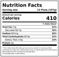 Daiya Dairy Free Gluten Free Meatless Pepperoni Pizza, Vegan, 16.7 oz (Frozen) — Nutrition Facts