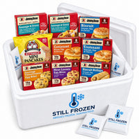 The Breakfast Box — Jimmy Dean & De Wafelbakkers · Cooler L in a Still Frozen foam cooler with gel packs