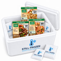 The Healthy Choice Week Box · Cooler S in a Still Frozen foam cooler with gel packs