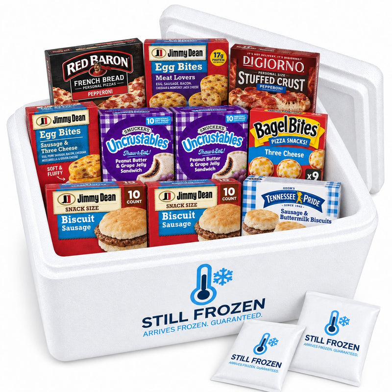 The Lunchbox & Snacks Box · Cooler L in a Still Frozen foam cooler with gel packs