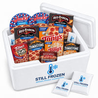 The Pizza Night Box · Cooler XL in a Still Frozen foam cooler with gel packs