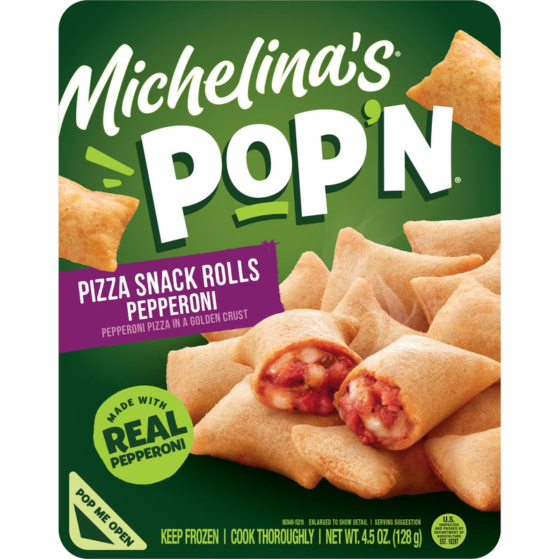 Michelina's Pop'n Pepperoni Pizza Snack Rolls Meal 4.5oz (Frozen Dinner) — package