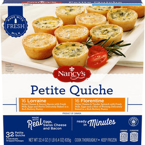 Nancy's Frozen Petite Quiche Lorraine & Florentine Variety Pack, 22.4 oz, 32 ct