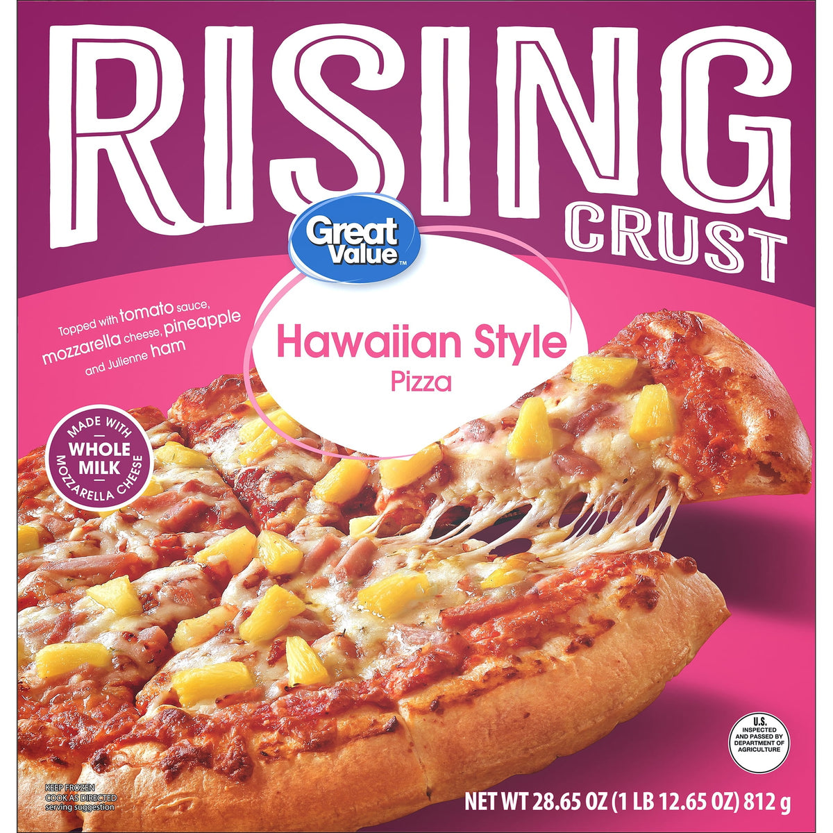 Great Value Frozen Rising Crust Hawaiian Pizza, 27.97 oz