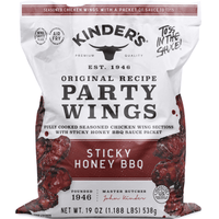 Kinder's Sticky Honey BBQ Frozen Chicken Wings, 19 oz Bag — package