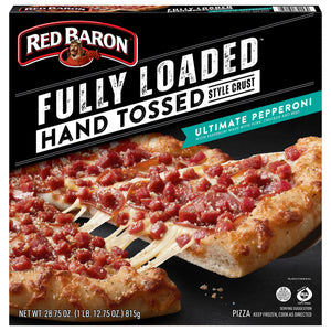 Red Baron Frozen Fully Loaded Ultimate Pepperoni Hand Tossed Crust Pizza, 28.75 oz