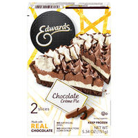 Edwards Frozen Chocolate Crème Dessert Pie Slices, 5.34 oz 2 Pack — package