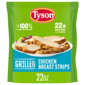 Tyson Foods Frozen Fully Cooked Grilled Chicken Breast Strips, 22 OZ