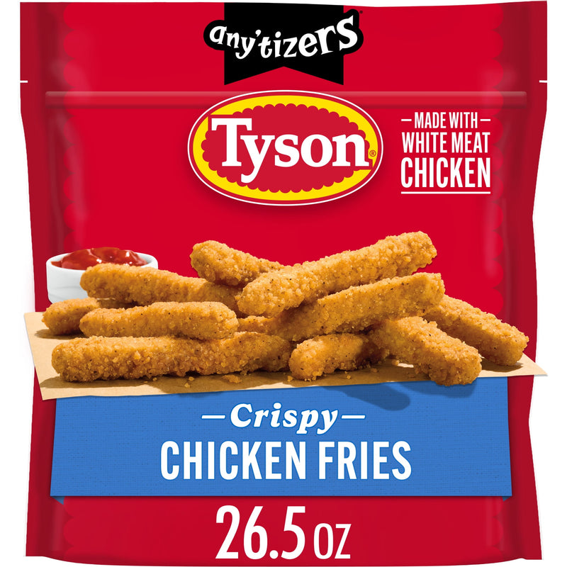 Tyson Any'tizers Frozen White Meat Crispy Chicken Fries, 26.5 oz, 11g Protein per Serving (Fully Cooked) — package