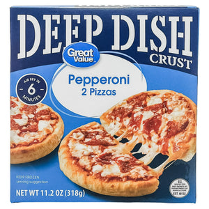 Great Value Frozen Deep Dish Pepperoni Pizza, 11.2 oz, 2 ct
