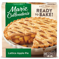 Marie Callender's Lattice Apple Pie, Ready to Bake Frozen Dessert, 42 oz. — package