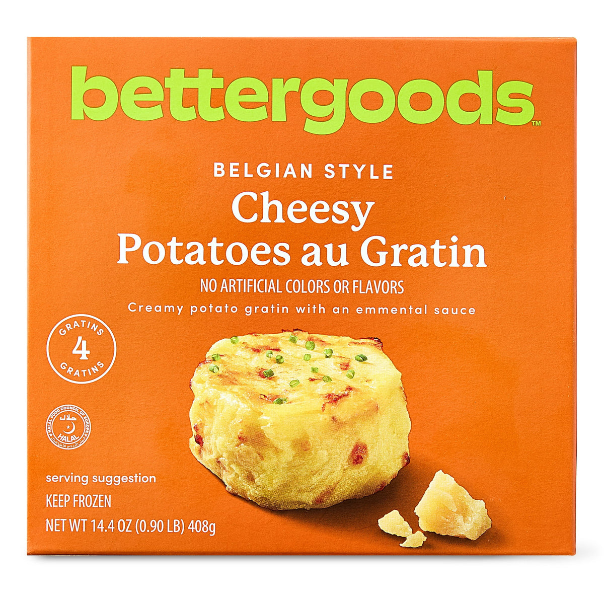 bettergoods Frozen Belgian Style Cheesy Potatoes Au Gratin, 14.4 oz
