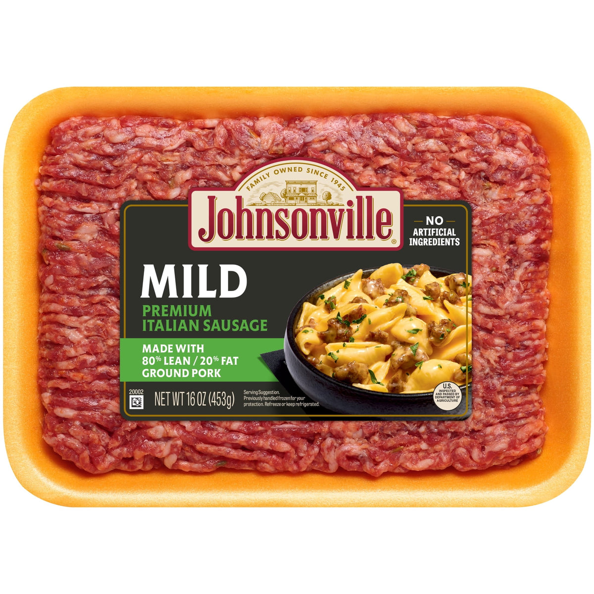 Johnsonville Refrigerated Ground Pork Sausage Mild Italian, 16 oz