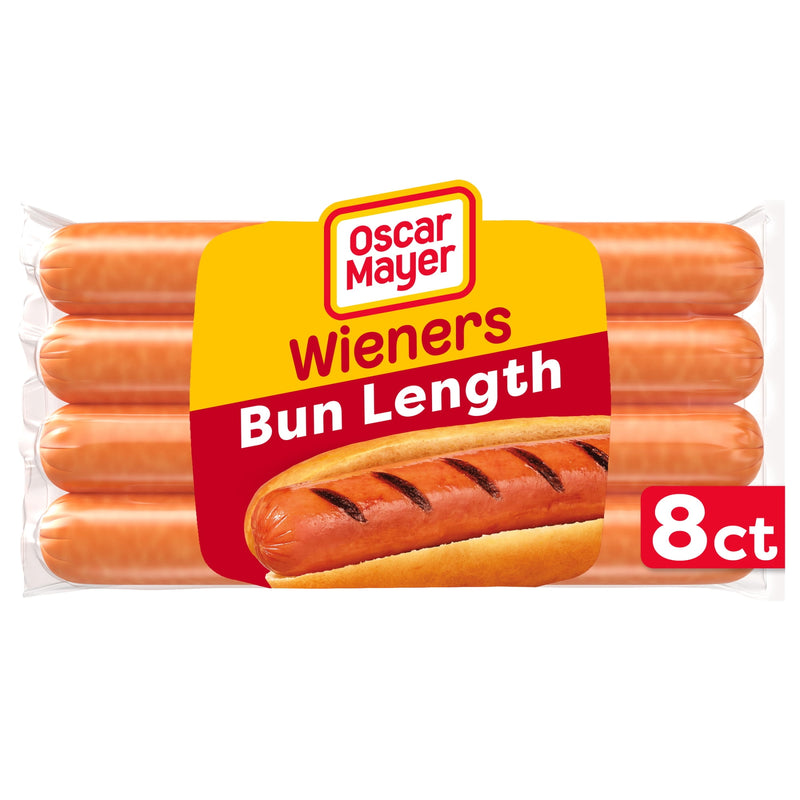 Oscar Mayer Bun-Length Wieners Hot Dogs, 8 Count Pack — package