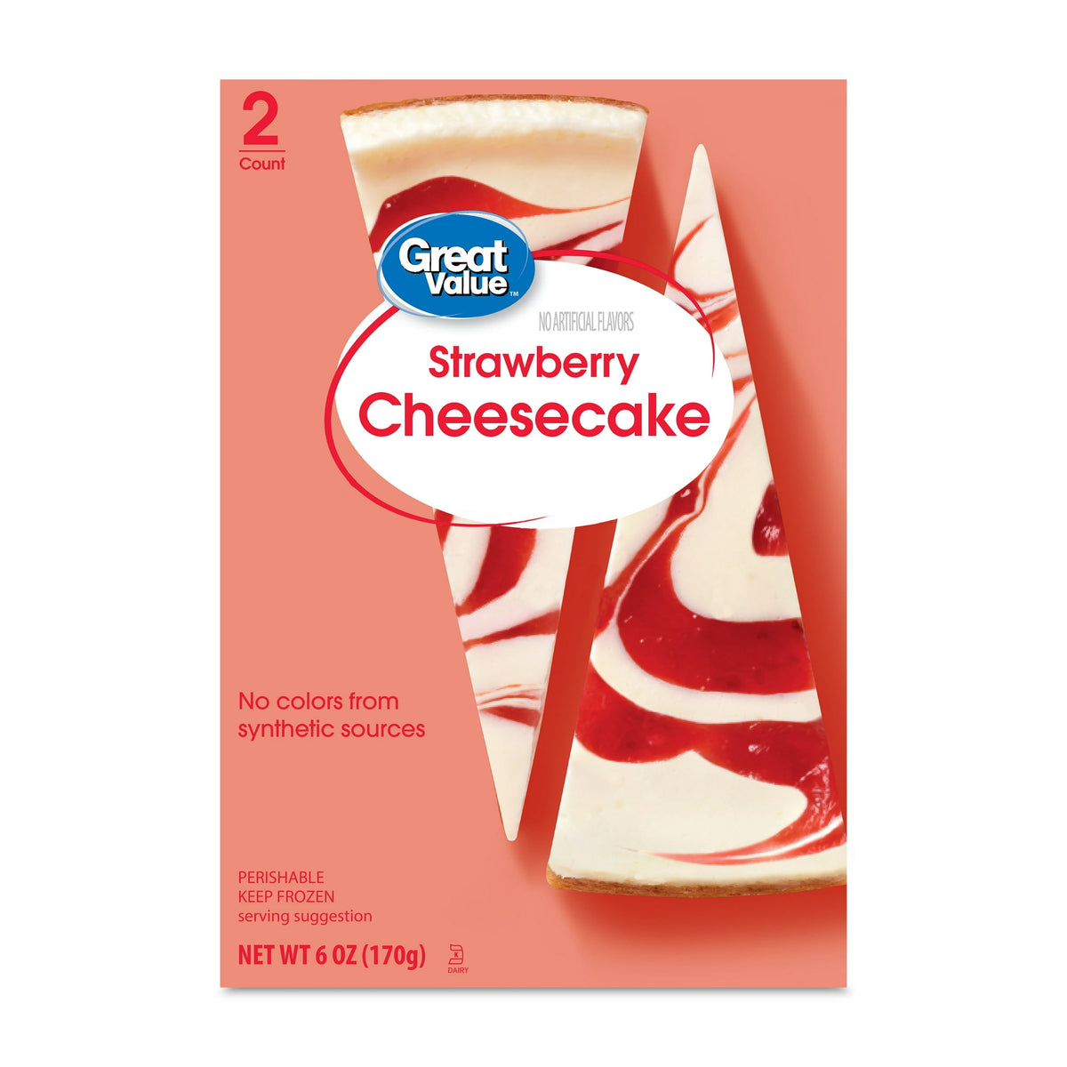 Great Value Frozen Strawberry Cheesecake, 6 oz
