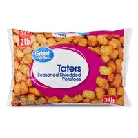 Great Value Taters Seasoned and Shredded Potatoes, 32 oz (Frozen) — package