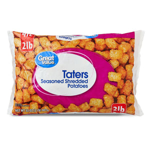 Great Value Frozen Taters Seasoned and Shredded Potatoes, 32 oz