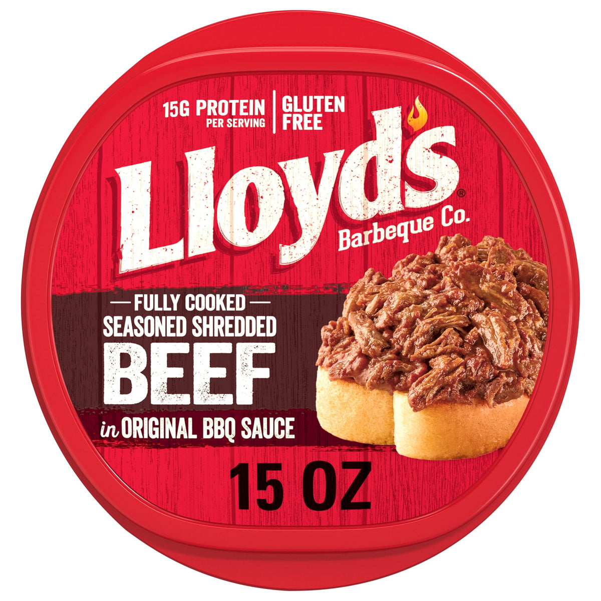Lloyd's Refrigerated Seasoned and Shredded Beef in Original BBQ Sauce, 15 oz