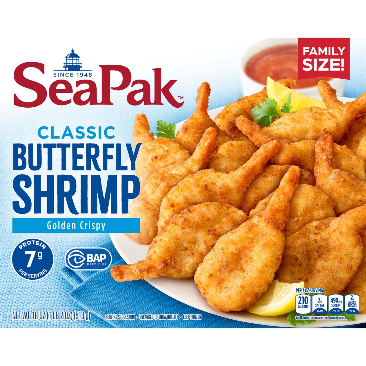 SeaPak Frozen Crispy Breaded Butterfly Shrimp, 18.0 oz
