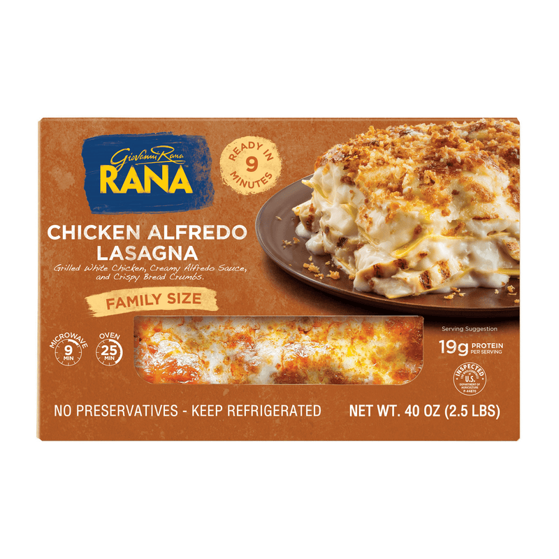 Rana Chicken Alfredo Lasagna, Family Size, 40oz, Refrigerated, Refer to Packaging for Allergens — package