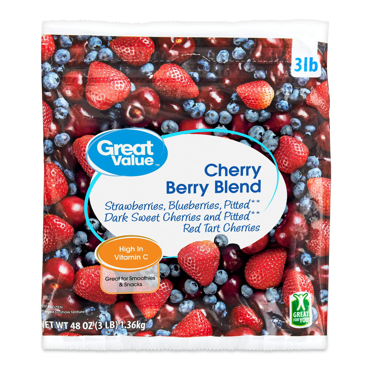 Great Value Frozen Cherry Berry Blend, 48 oz