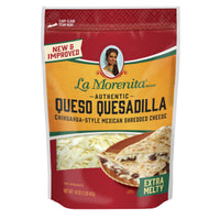 La Morenita Queso Quesadilla, Chihuahua-Style Melting Cheese, 16 oz, Resealable Plastic Bag, Refrigerated — package