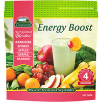 Campoverde Frozen Fruit & Veggie Smoothie Mix, Energy Boost, 32 oz, 4 Portioned Packs, No Added Sugar, Plant-Based — package