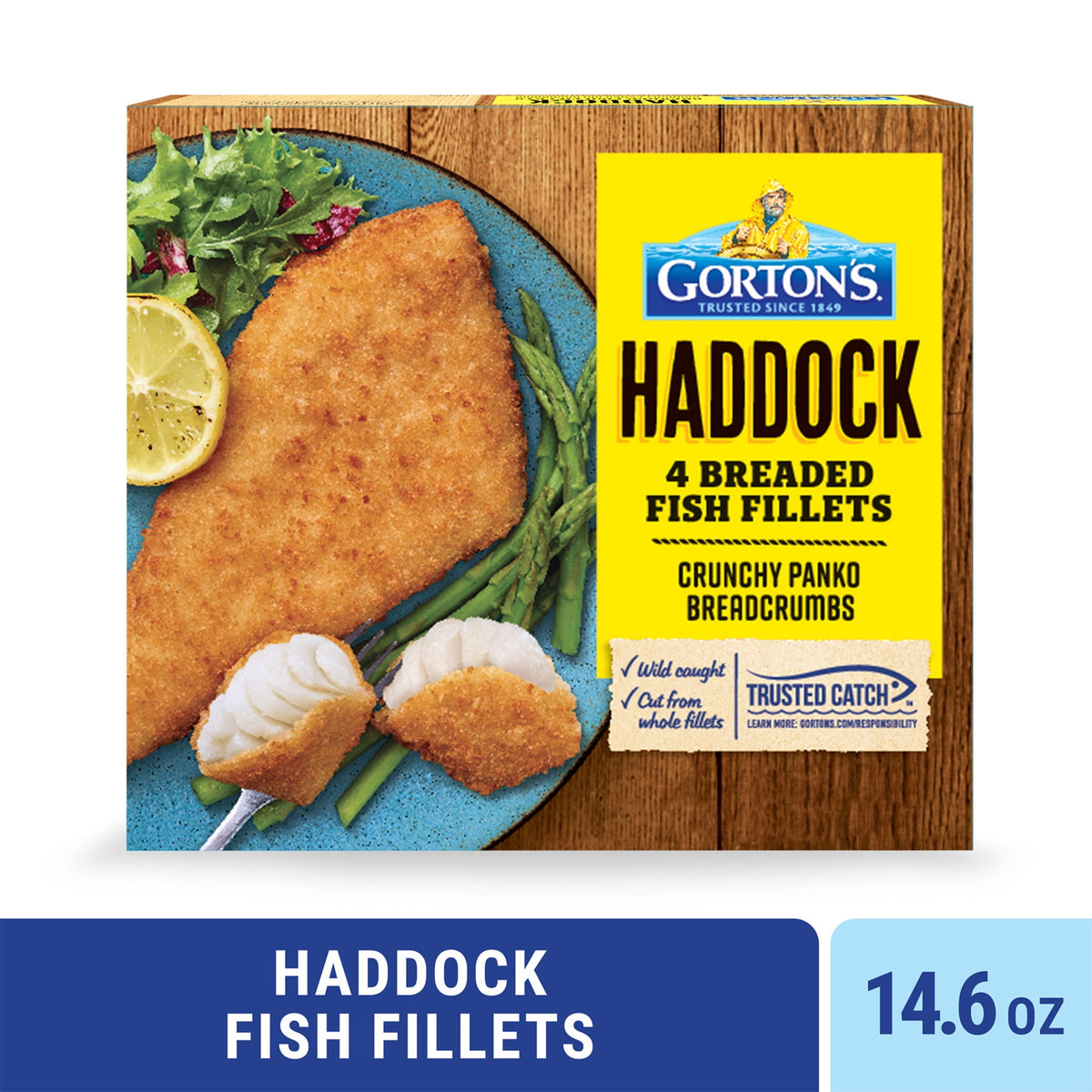 Gorton's Frozen Crunchy Breaded Haddock Fillets, 14.6 oz, 4 ct