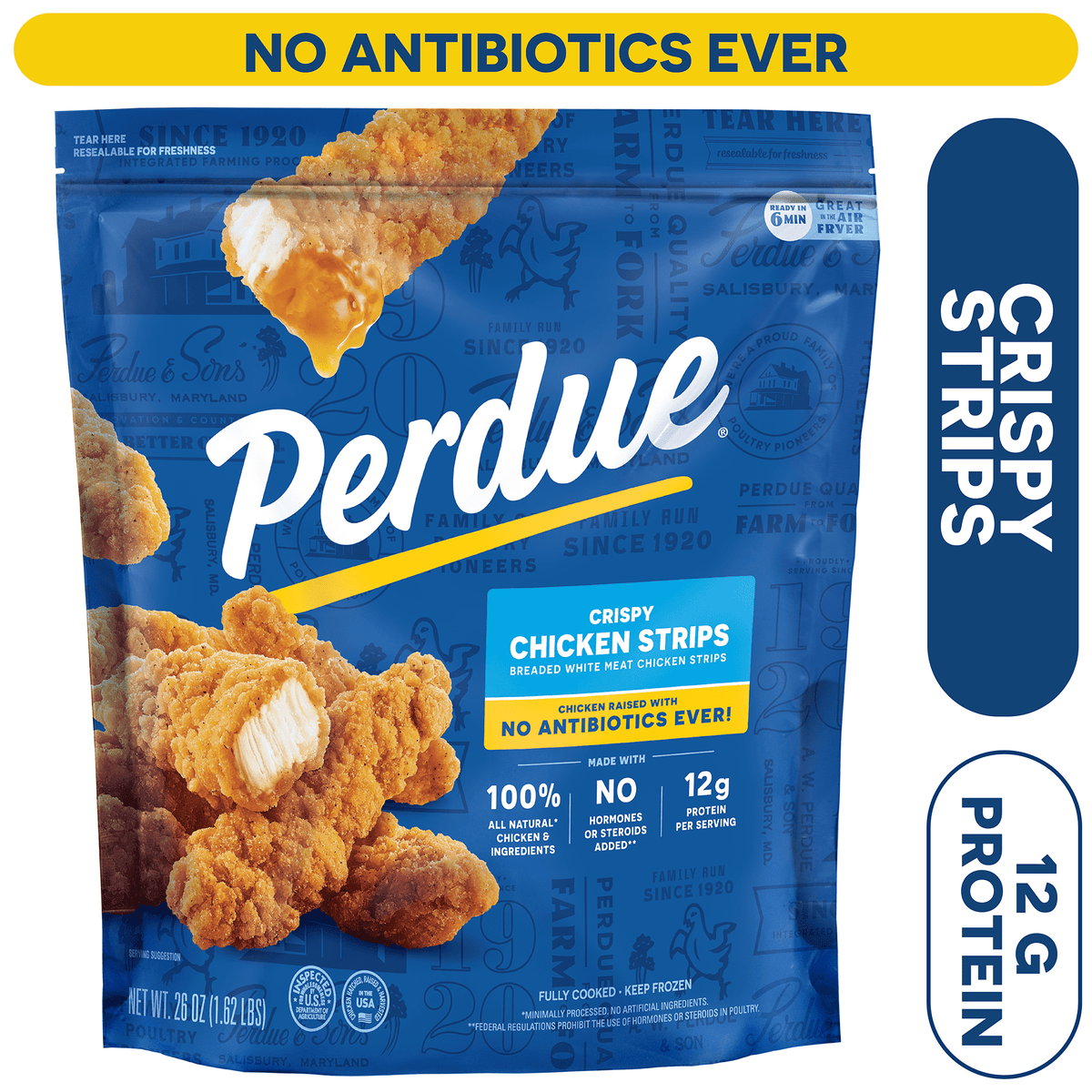 Perdue Frozen Crispy Breaded Chicken Breast Strips, 26 oz