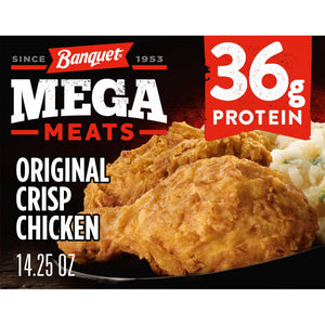 Banquet Frozen MEGA Meats Original Crispy Chicken with Mashed Potatoes, 14.25 oz