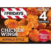 TGI Fridays Chicken Wings Frozen Appetizers, for Restaurant-Style Snacking and Hosting, Buffalo Style, 25.5 oz — package